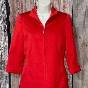Linda Allard Ellen Tracy Red Jacket, Size 2